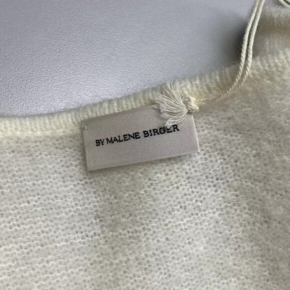 NEW MALENE BIRGER Womens Sweater Ivory Size XS Rhila V-Neck Pullover Long Sleeve - Picture 10 of 11